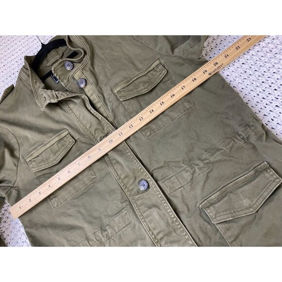 Lucky Brand Womens Barn Chore Jacket Size Medium Olive Green Utility Cargo Zip - Picture 6 of 12